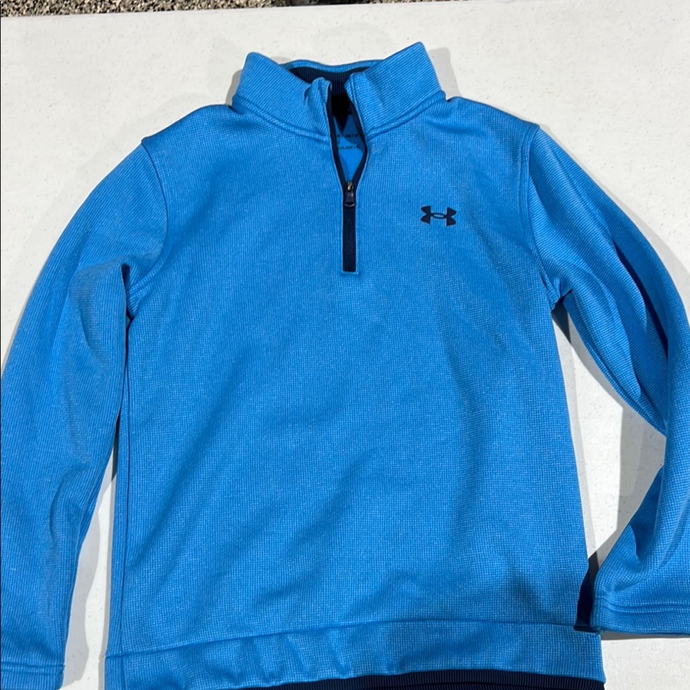 Under Armour Blue Quarter-Zip Pullover Kids Medium. New condition!